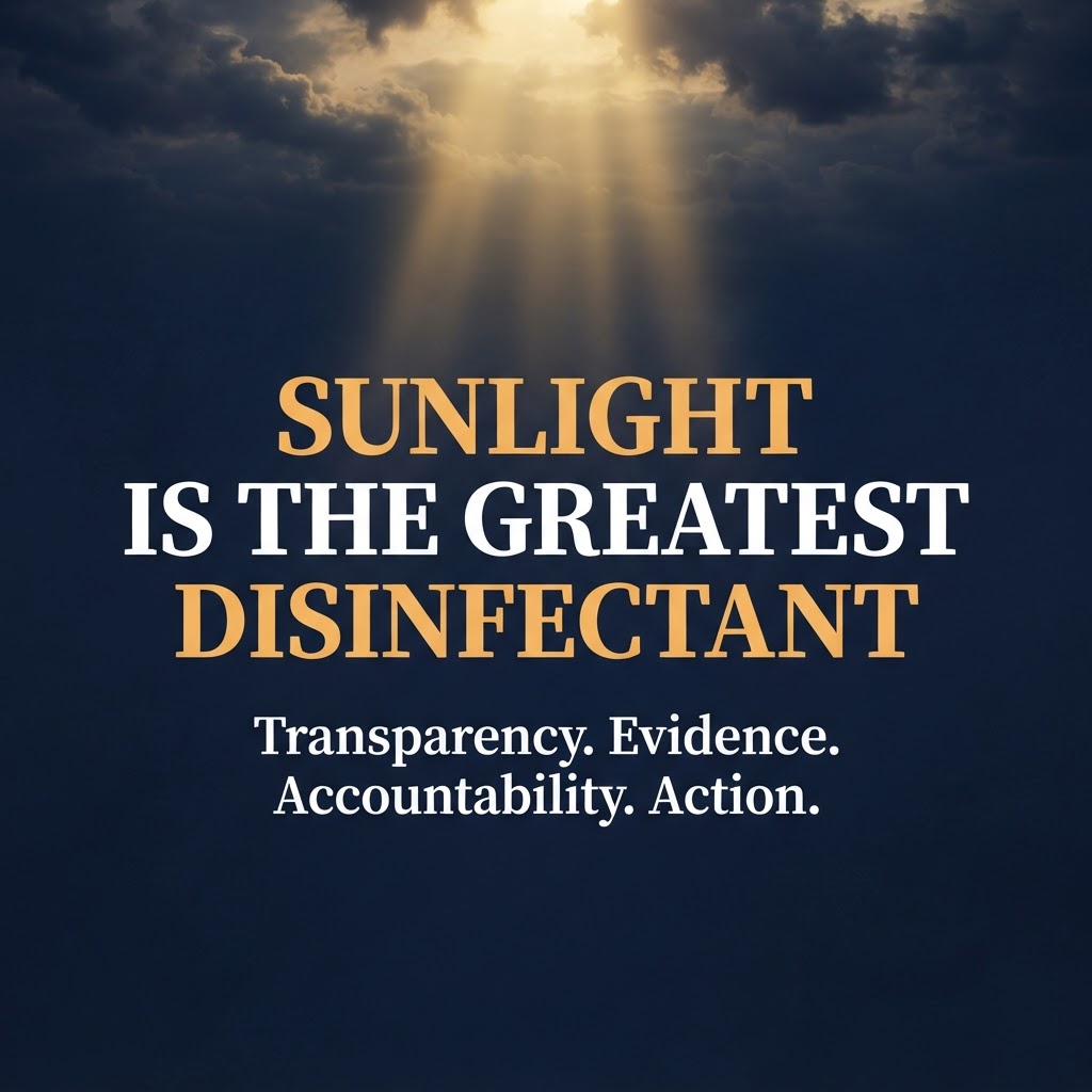 Sunlight is the Greatest Disinfectant